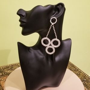 Large Rhinestone Drop Earrings
